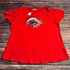 NWT Maurices Short Sleeved Patriotic Shirt